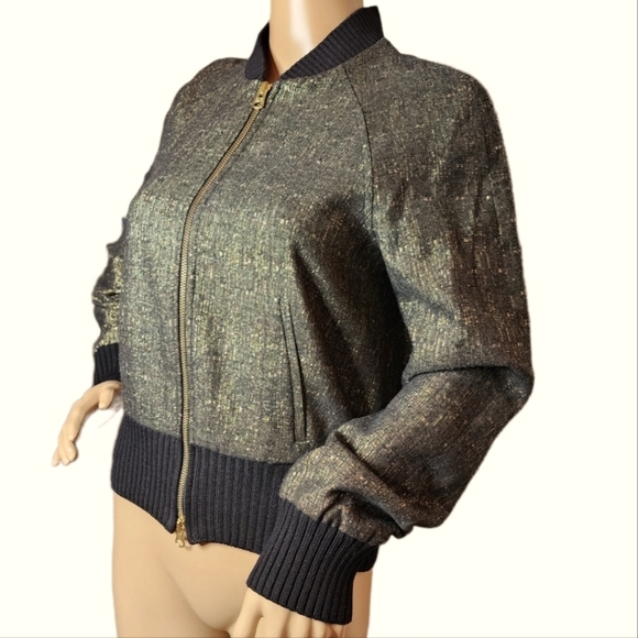 Armani Exchange wool blend gold metallic jacket - Picture 7 of 17